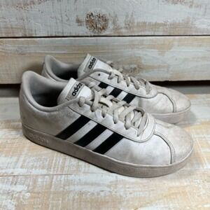 Adidas Girls Vl Court 2.0 Athletic Sneaker Shoes White Black DB1831 Lace Up 5M
